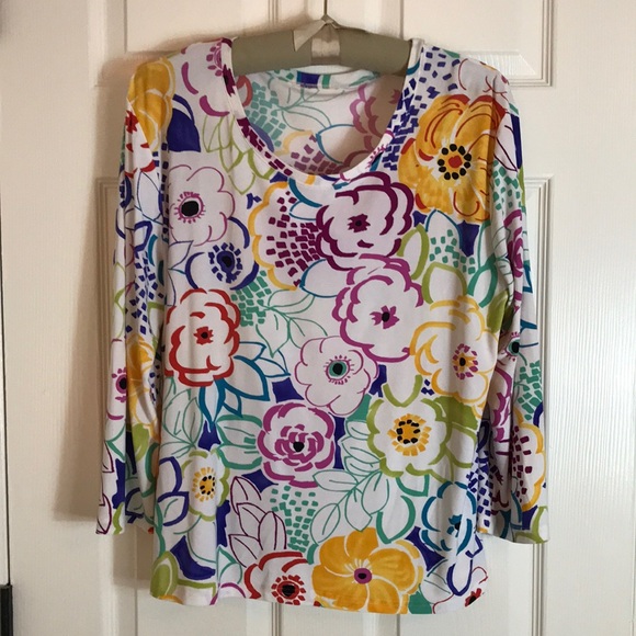 No Tag Tops - Floral Multicolor Women's Top